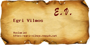 Egri Vilmos névjegykártya